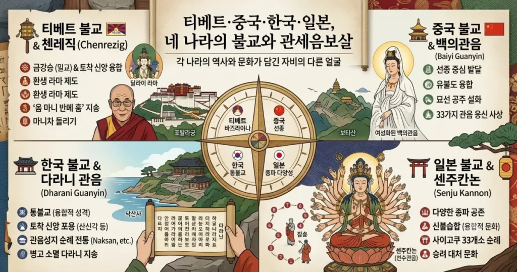 4개국의 관세음보살 신앙 비교
